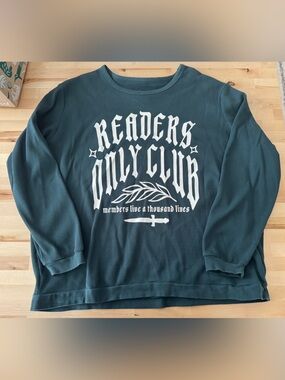Readers Only Book Themed Long Sleeve Waffle Shirt